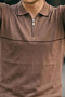 Men's Striped Casual S.Brown Polo Collar T-Shirt - 6