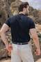 Anthracite Vertical Striped Crew Neck Knitwear Men's T-Shirt E7505 - 3