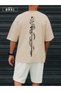 Crazy Tiger Printed Plus Size Unisex Oversize T-Shirt Shorts Set - 2