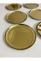 Steel Gold Color 6 Pieces Plain Mini Snack Cake Dessert Plate 12 cm - 2
