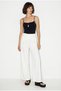 Women's White Shimmering Modal Trousers with Elastic Waist and Pocket Detail 3304 60286323 - 3
