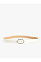 Oval Buckle Faux Leather Belt - 2