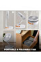 Rovio 8" Folding Fan 7200mAh Battery LED Light Remote Portable Cooling Fan - 4