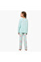 Cotton Round Neck Long Sleeves Pyjama Set with Butterfly Print - 4