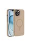 iPhone 15 Compatible Case Magsafe Supported Aris Silicone Cover - Cream - T42740