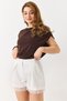 Women's Lace Detailed Fabric Stylish Shorts White - 3