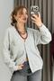 Women's buttoned wide cut knit cardigan gray