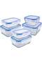 Glass Food Storage Containers with Locking Lids (Set of 6)