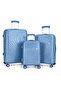 3 Piece Polypropylene Hard Side Luggage Set - Lightweight Spinner Suitcases with 360° Wheels | Durable Trolley Bags for Secure Travel (Small, Medium, Large)