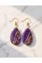 Pavlonya Papatya Purple Dreams Series 11 Polymer Clay & Epoxy Handmade Design Earrings - 2