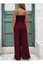 Summer's Favorite Women's Rope Strap V-Neck Belted Waist Long Aerobin Jumpsuit - 4