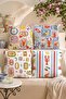 Shrimp Patterned 4-Piece Throw Pillow Cover Set