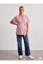 B128-Double Breasted Collar Breastfeeding Cotton Striped Maternity Wear Blouse - 2
