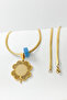 Gold Color Evil Eye Verse & Ottoman Monogram Clover Design Italian Chain Stainless Steel Necklace - 7