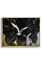 Gold and White Heron Abstract Wall Art | Framed Canvas Print with Gold Foil Embossed | Luxury Modern Decor for Living Room, Bedroom, Office & Gift - 2