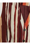 Özmarka New Season Burgundy V-Neck Striped Women's Vest - 6