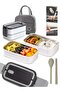 Generic Stainless Steel Lunch Box (1400ml) - Double-Layer, Microwave-Safe, 304 Leakproof, Thermal Insulation