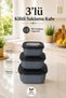 3-Piece Square Storage Container Set 600 ml 1100 ml 1800 ml Bpa-Free Multi-Purpose Food and Food Storage Container