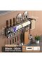 Wall Mount Knife Holder, Kitchen Utensil Hanger with 10 Hooks, 50CM Grey Storage Rack - 8