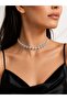 Silver Color Zircon Stone Detailed Elegant Necklace 28 Cm+8 cm - 3