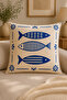 5-Piece Cushion Set with Blue and White Runner for Modern Living Room and Garden - 4