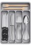 Cutlery Drawer Organizer, Kitchen Utensil Storage Tray, 5 Compartments, Gray
