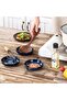 Ceramic Spoon Ladle Rest, Kitchen Stove Spoon Holder, Spatula Cooking Accessories, Blue Set of 4 - 2