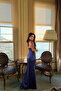 Cobalt Blue Sartoria Halter Neck Backless Stylish Long Dress Ate-3509 - 4