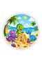 Dinosaurs on the Beach 150 cm Round Children's Beach Towel Dinosaur Themed Summer Beach Towel - 3