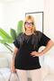 Plus Size Blouse with Mesh Detail on the Sleeves - 4