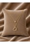 Gold Color Double Layer Heart Figured Necklace - 2