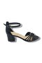 4265-26 Skin Stone Cross Strap Medium Heel Large Size Women's Sandals (5.5cm) 41-43 - 2
