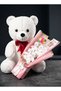 Birthday Gift for Women 55 cm White Teddy Bear and Balloons Happy Birthday Bouquet - 4