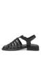 Elit 26Ymrt01C Women's Genuine Leather Flat Sandals Black - 4