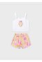 Girl's Printed Combed Cotton Shorts Set - 3