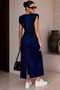 Padded Stone Embroidered Dress – Crew Neck Dress with Drawstring Detail, Stylish & Casual Dress My3535 - 4