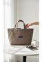Waxed Canvas Hand and Shoulder Bag with Zipper Detail - 2