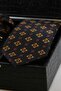 Black Men's Gift Box - Tie with Handkerchief, Cufflinks, Tie Clip Kmk221 - 3
