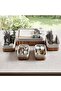 Libby 5-piece Set Bamboo Rentangular Storage Organiser With Fabric Liner - 36x26x12cm - Natural - 3