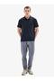 Men's Polo Collar Short Sleeve Black T-Shirt C7T0N904 - 3