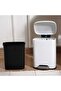 Primo Fingerprint Resistant Metal Pedal Bin 21.3x20.5x29.5cm 5l - White - 5