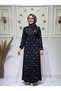 Women's New Season Collar Stone Detailed Glittery Piece Mother's Dress