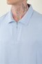 Linen Look 100% Cotton Comfortable Fit Drop Shoulder Zipper Closure Men's Polo Collar T-Shirt - 8