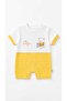 Baby Girl Patterned Short Sleeve Shorts Jumpsuit - 2