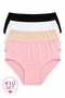 100% Cotton High Waist Daily Panties 4-Pack - 2