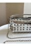 Stylish Mini Size Women's Hand and Shoulder Bag with Trok Detail and Chain Strap - 4