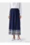 Nevavm Patterned Flared Skirt with Elastic Waist - 2