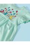 Infant Girls Mint Printed Casual Dress - 2
