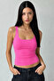 Women's Thick Strap 95% Cotton Lycra Blouse Undershirt - Set of Three (Black, White, Pink) - 5