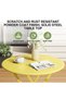 Outdoor Patio Furniture Set 3-Piece: Folding Metal Bistro Table & 2 Chairs, Weather-Resistant & Space-Saving for Garden Balcony Yard, Modern Conversation Set (Flat Tube Yellow) - 3